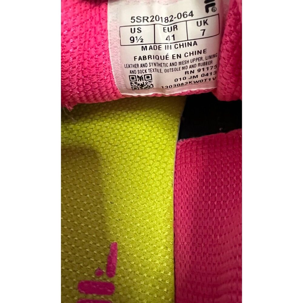 Fila Prompt running trainers in grey/lime green/hot pink. Size 9.5 (W), 8.0 (M). - Picture 8 of 8